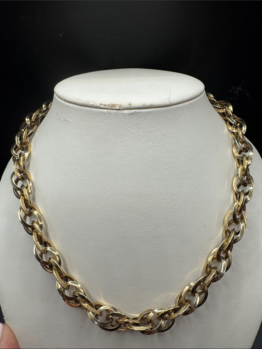 Classic Sterling Silver Gold wash Chain Necklace 925 - heavy 1.4oz - 18in long